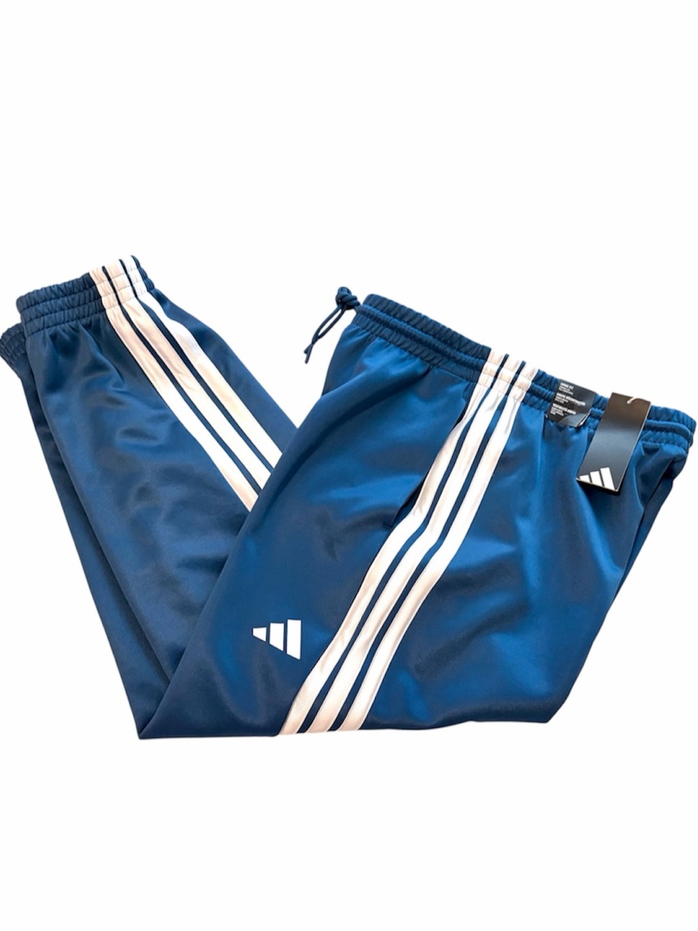 Adidas Mens Stadium Track Pants Size Medium Blue & White Stripe Joggers